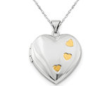 Sterling Silver Heart Locket Pendant Necklace with Chain